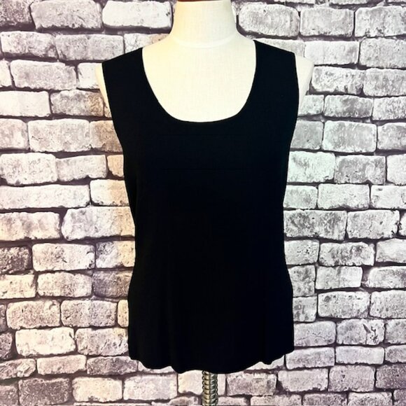 Chico's Tops - Chico's Design Black Scoop Neck Tank Size L